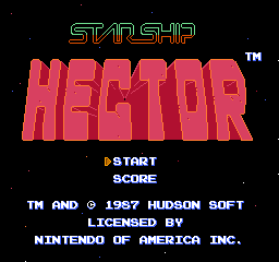 Starship Hector Title Screen